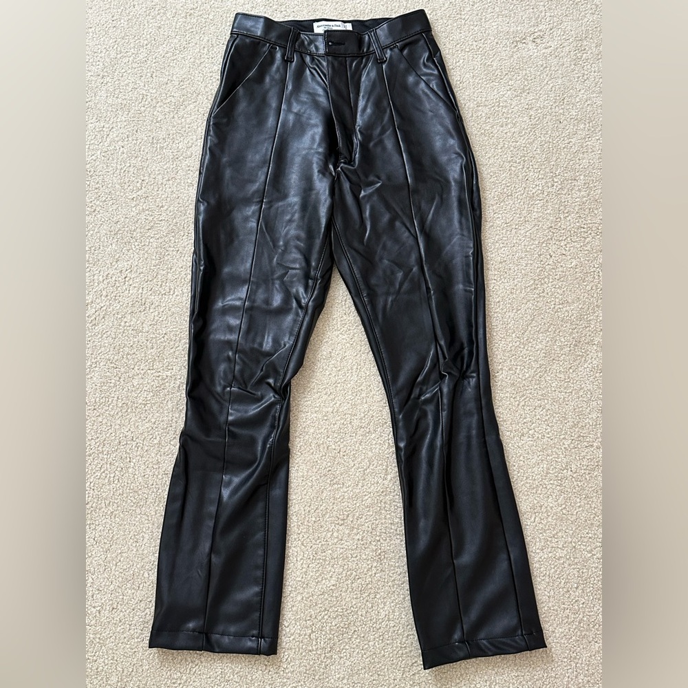 Abercrombie & fitch faux leather black pants size 4 / 27 waist
